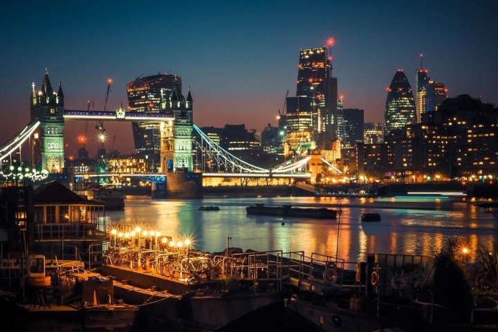 a view of a city at night