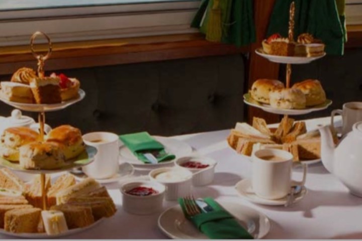 a table topped with plates of food on a plate